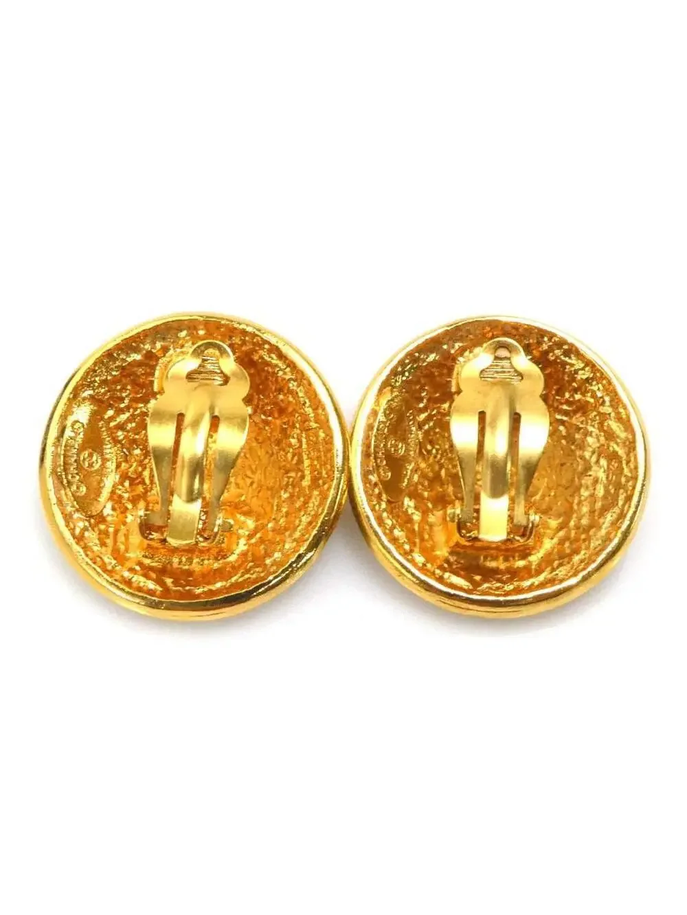 Auth Chanel Logo Earrings Gold Metal - #327013C25B